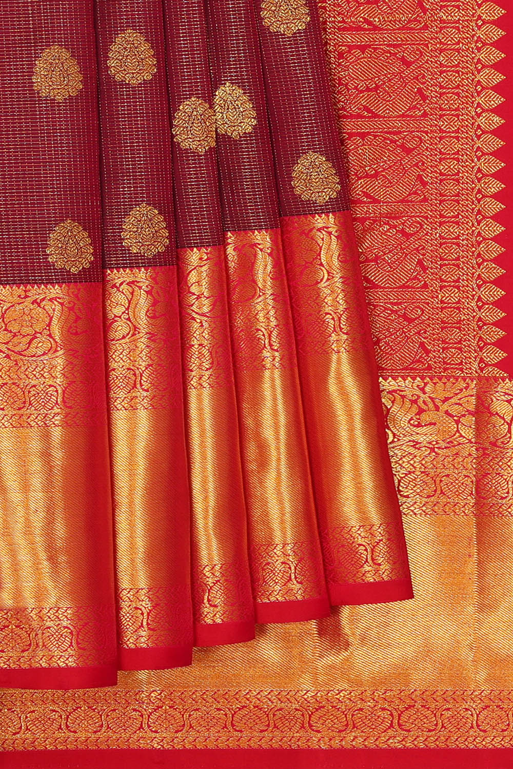 Image of Kanchipattu Purple Kattam Saree