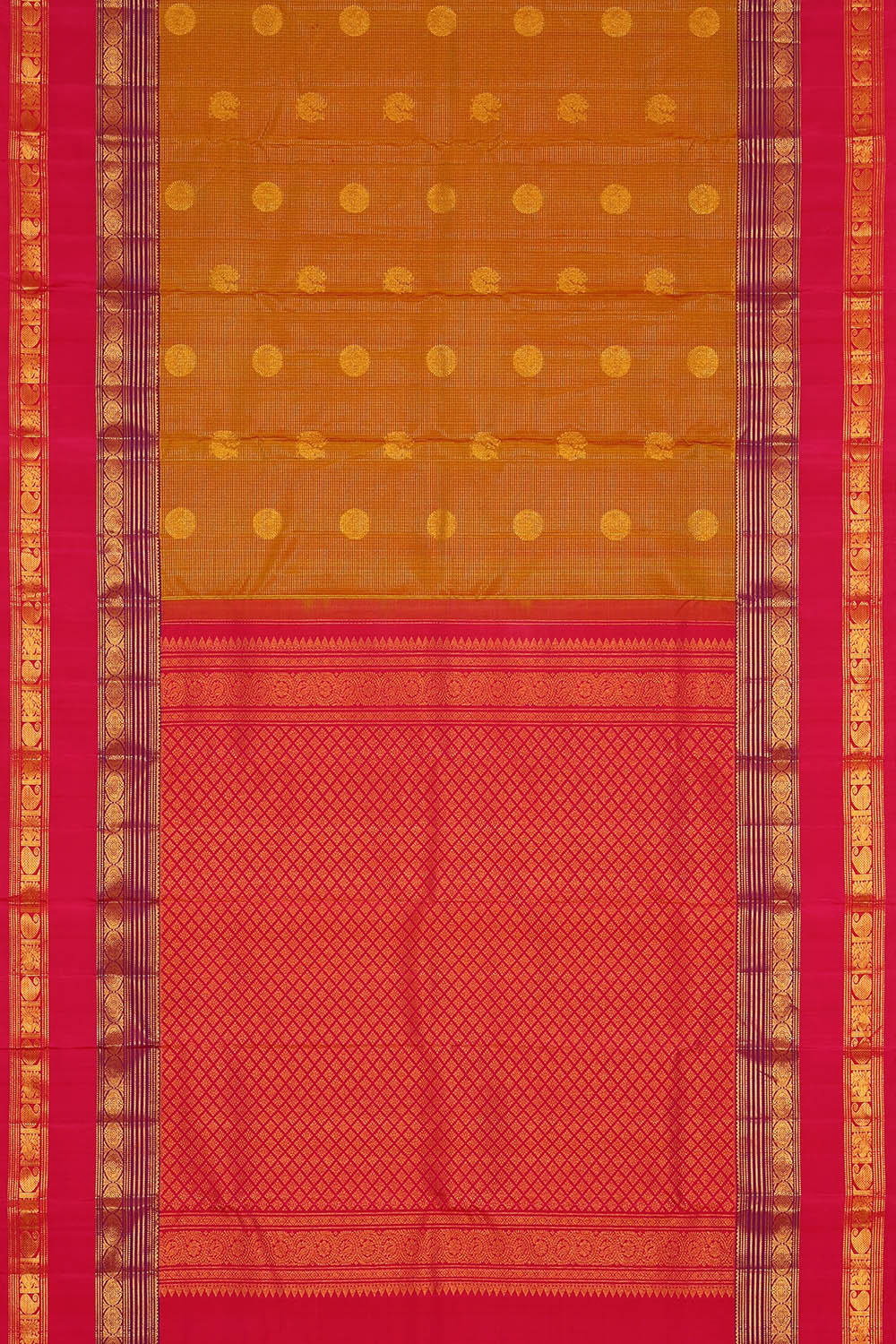 Image of Kanchipattu Mustard Kattam Saree