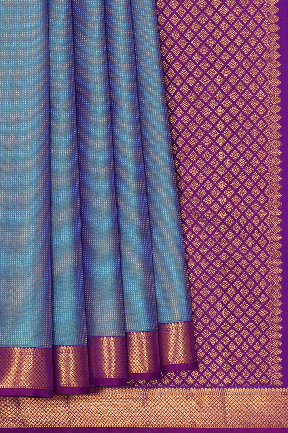 Image of Kanchipattu Blue Saree