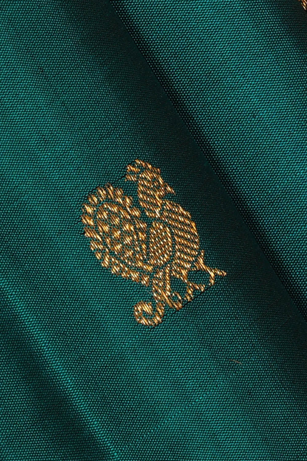 Image of Kanchipattu Teal-Blue Saree