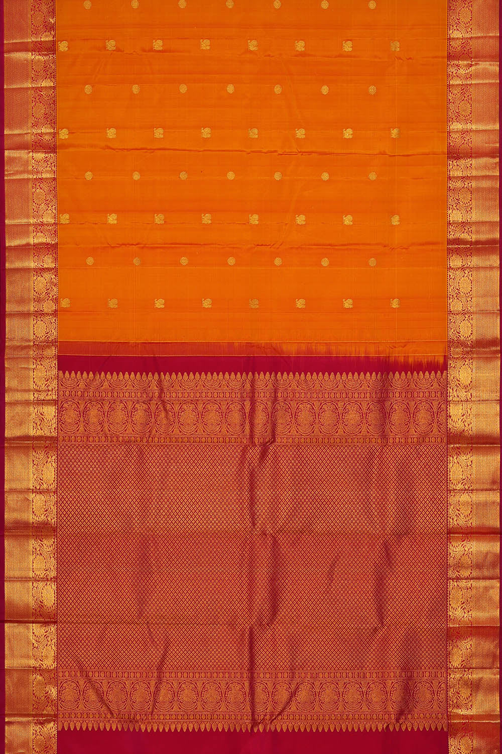 Image of Kanchipattu Orange Saree