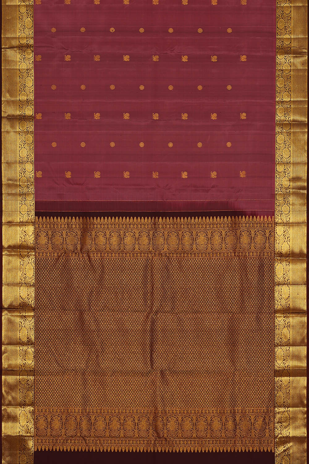 Image of Wine-Purple Kanchipattu Saree