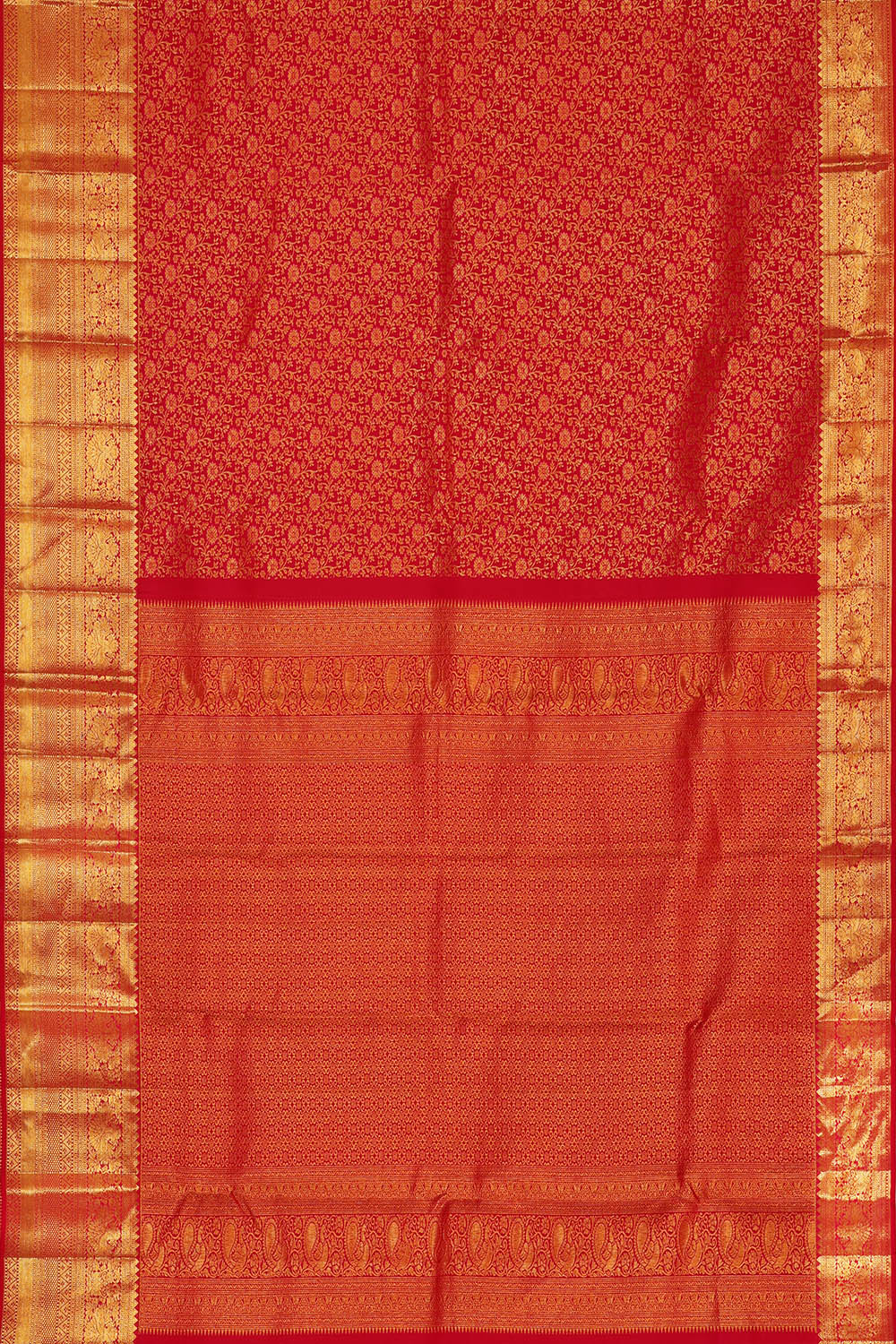 Image of Kanchipattu Red Brocade Saree