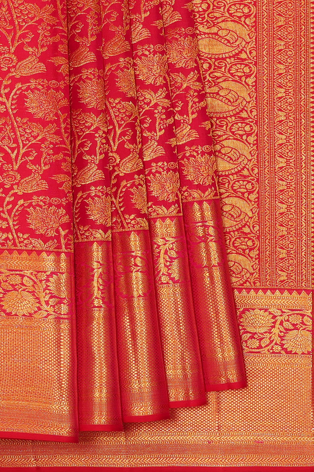 Image of Kanchipattu Red Brocade Saree