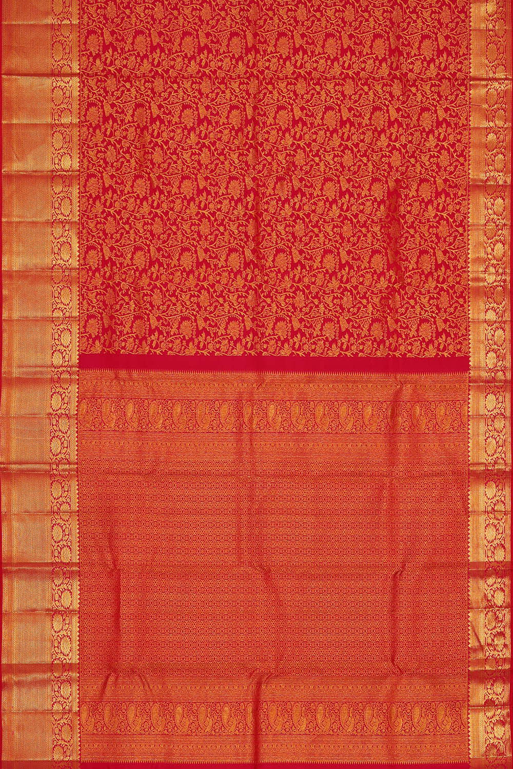 Image of Kanchipattu Red Brocade Saree