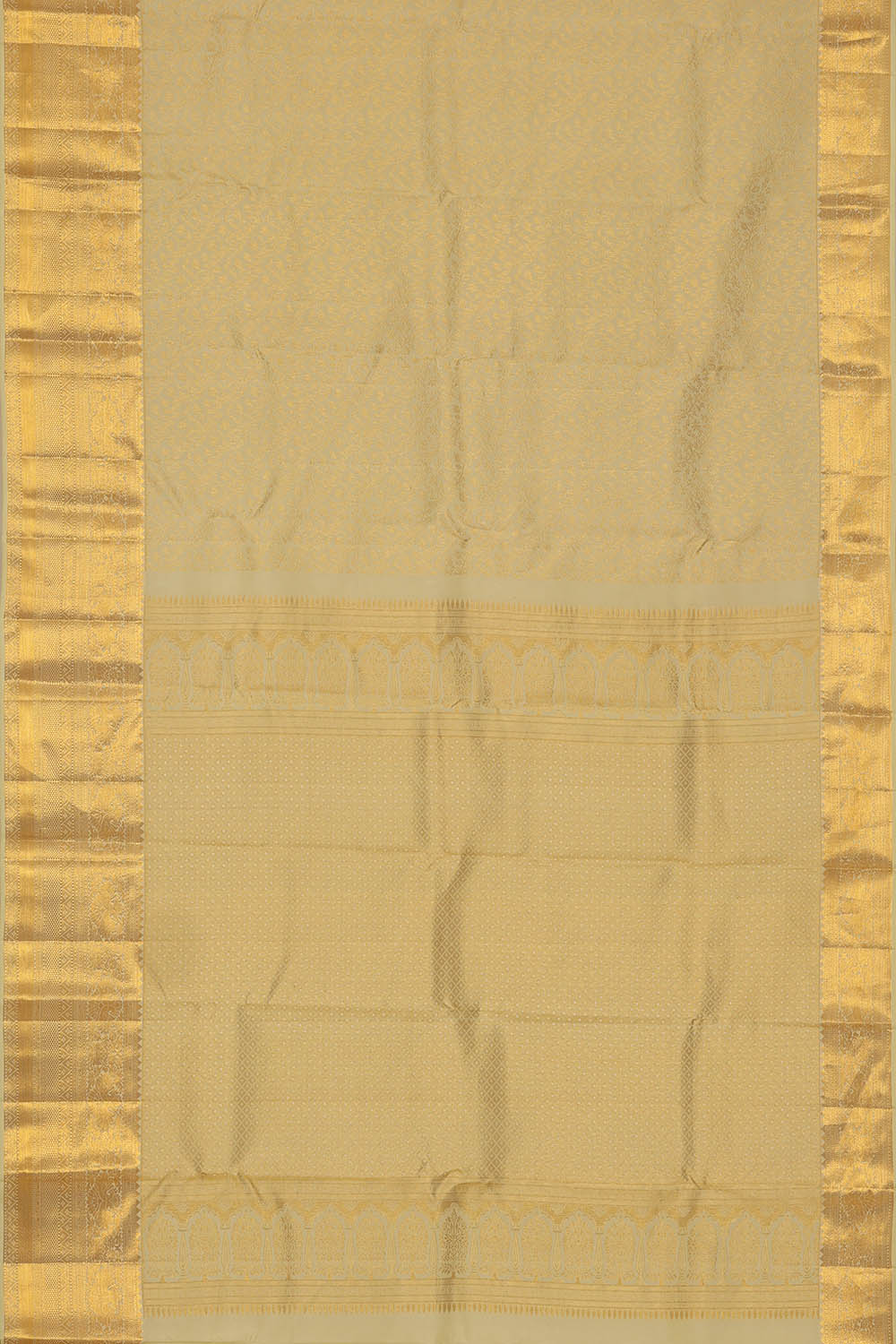 Image of Kanchipattu Ivory Off-White Brocade Saree