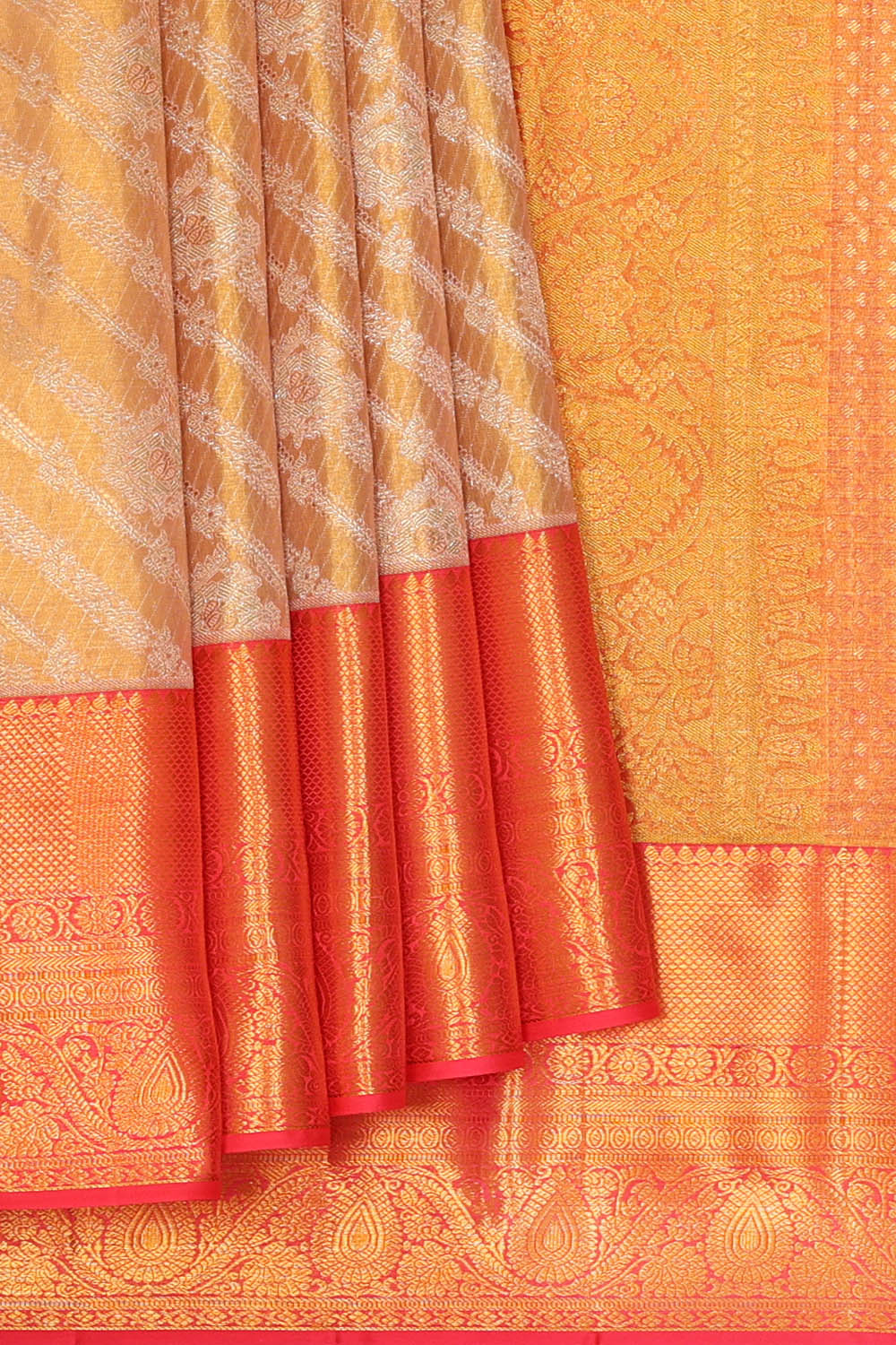 Image of Gold Kanchipattu Tissue Brocade Saree