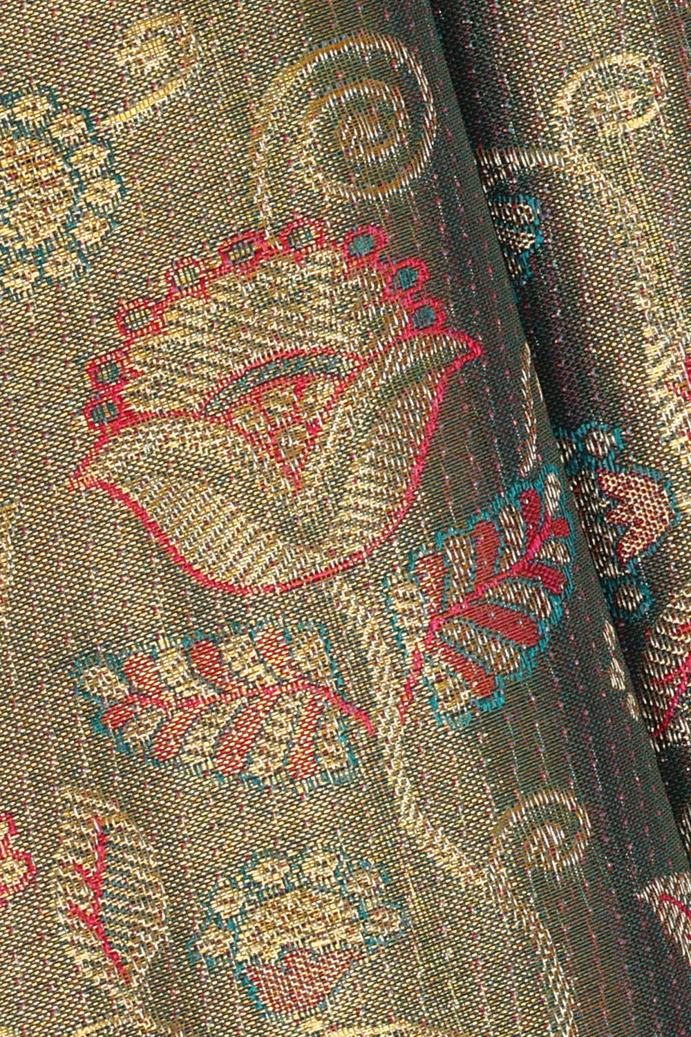 Image of Kanchipattu Green Tissue Brocade Saree