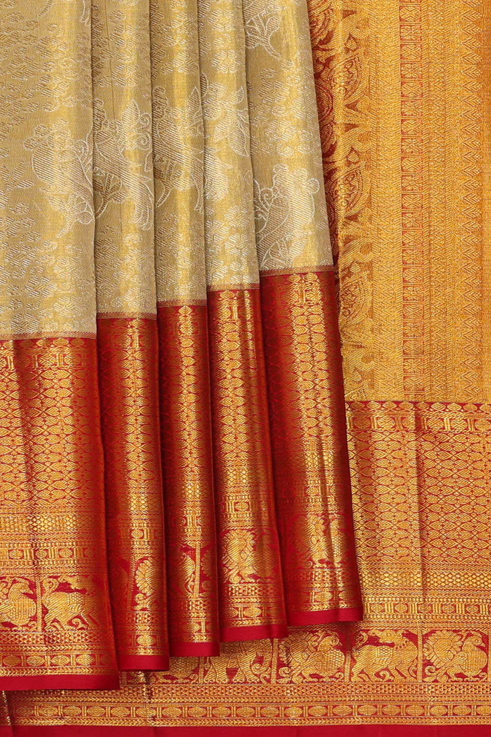 Image of Gold Kanchipattu Tissue Brocade Saree