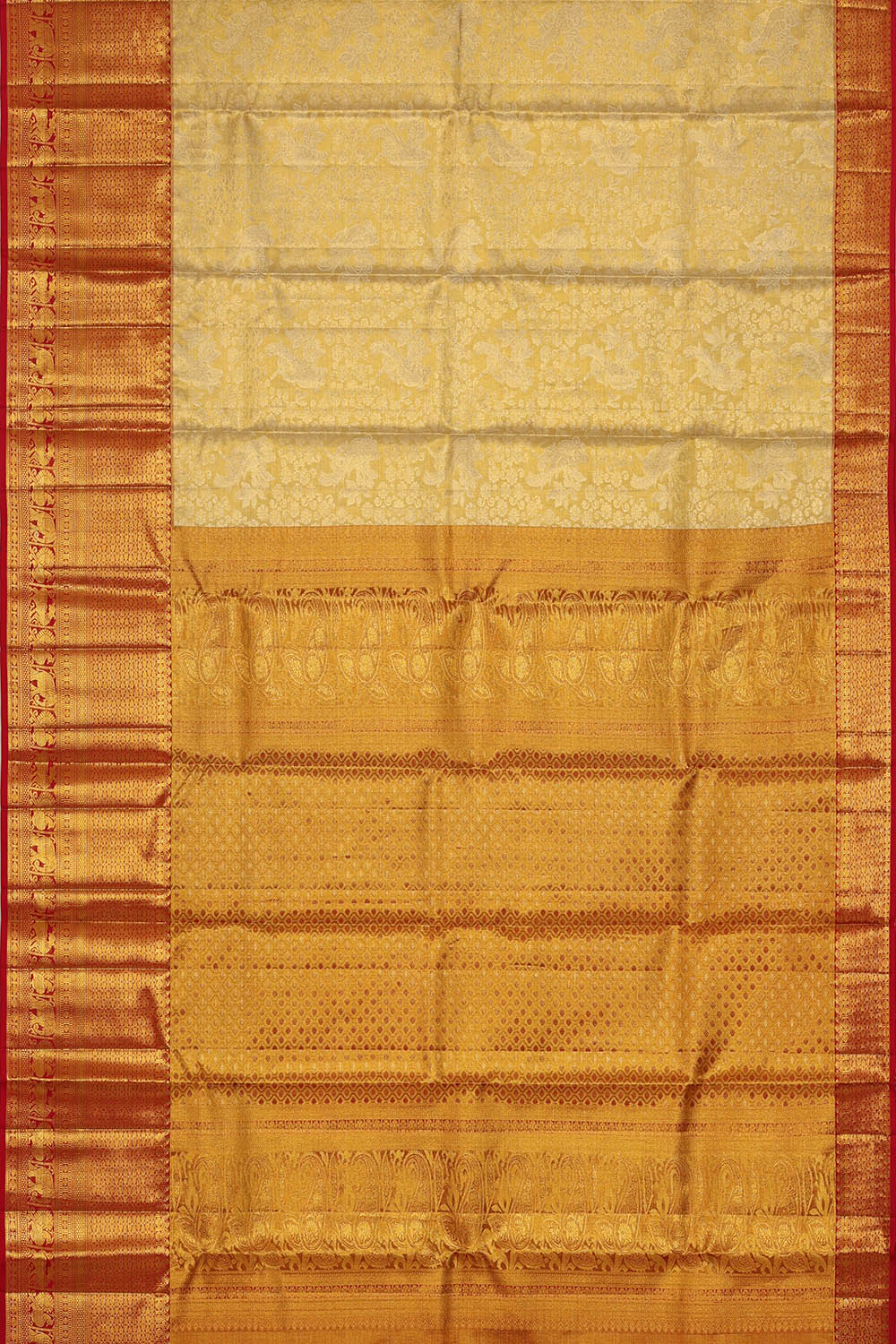 Image of Gold Kanchipattu Tissue Brocade Saree