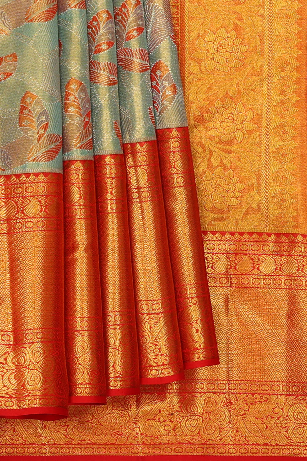 Image of Sea-Green Kanchipattu Brocade Saree