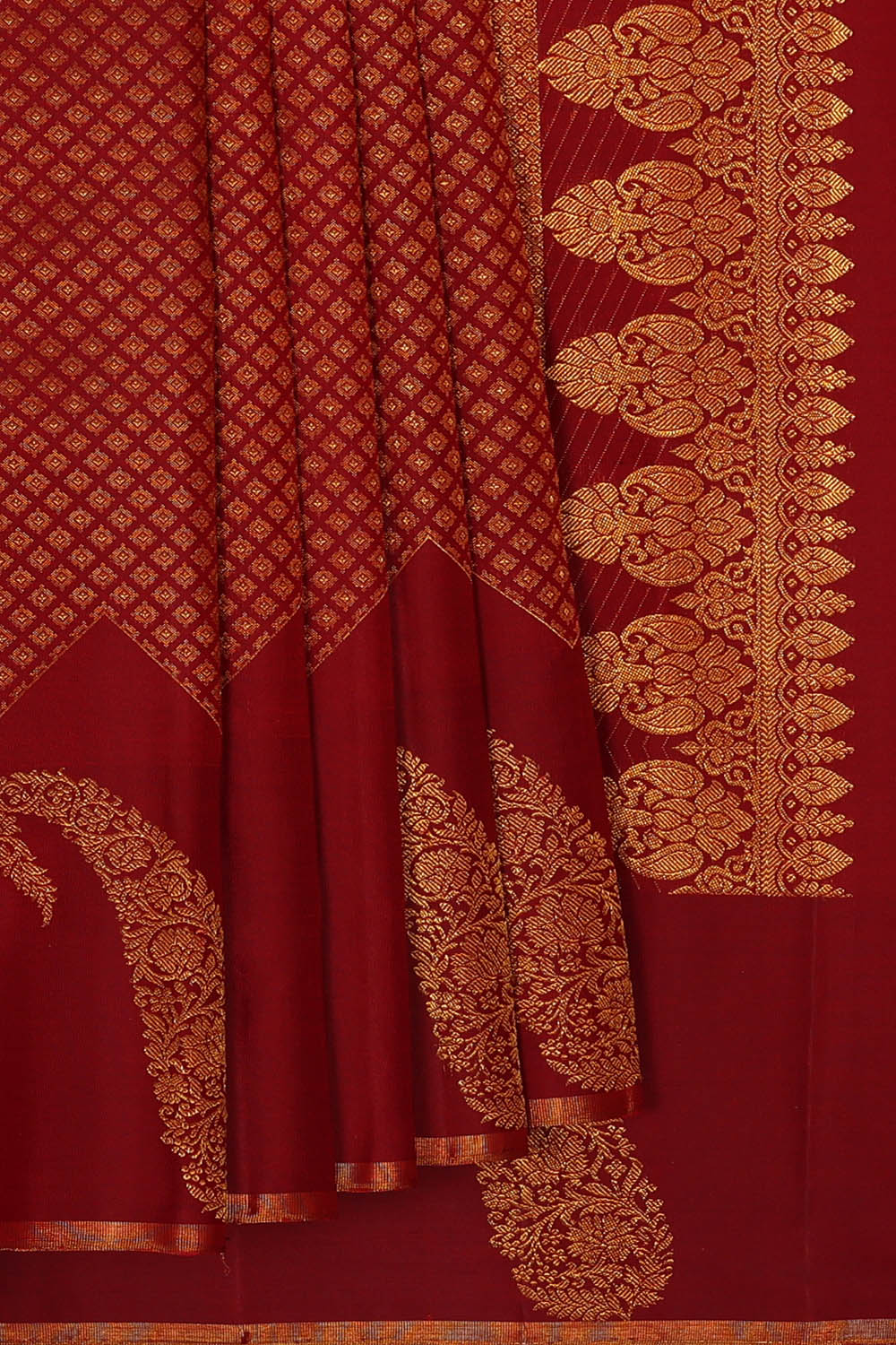 Image of Kanchipattu Maroon Saree
