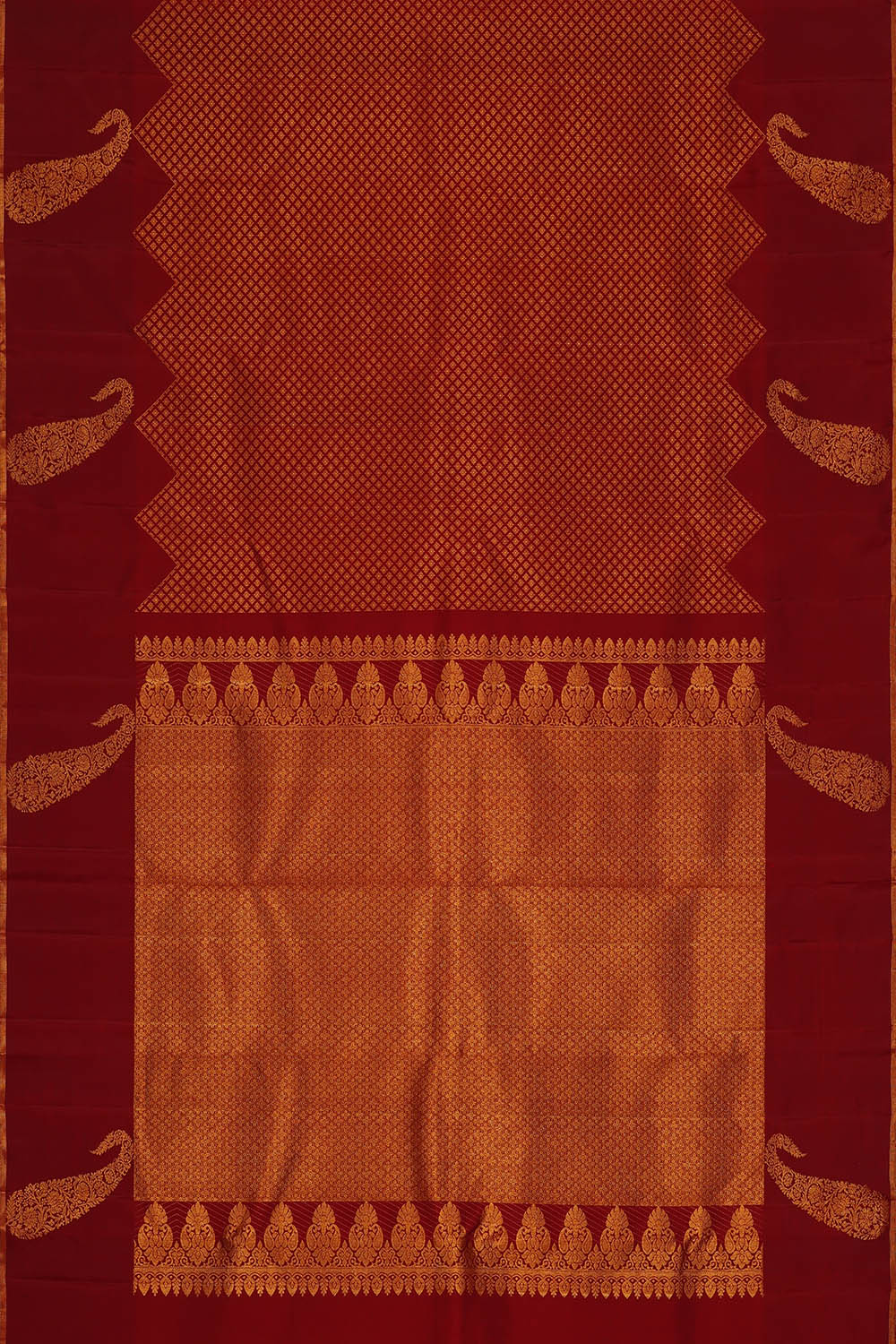Image of Kanchipattu Maroon Saree