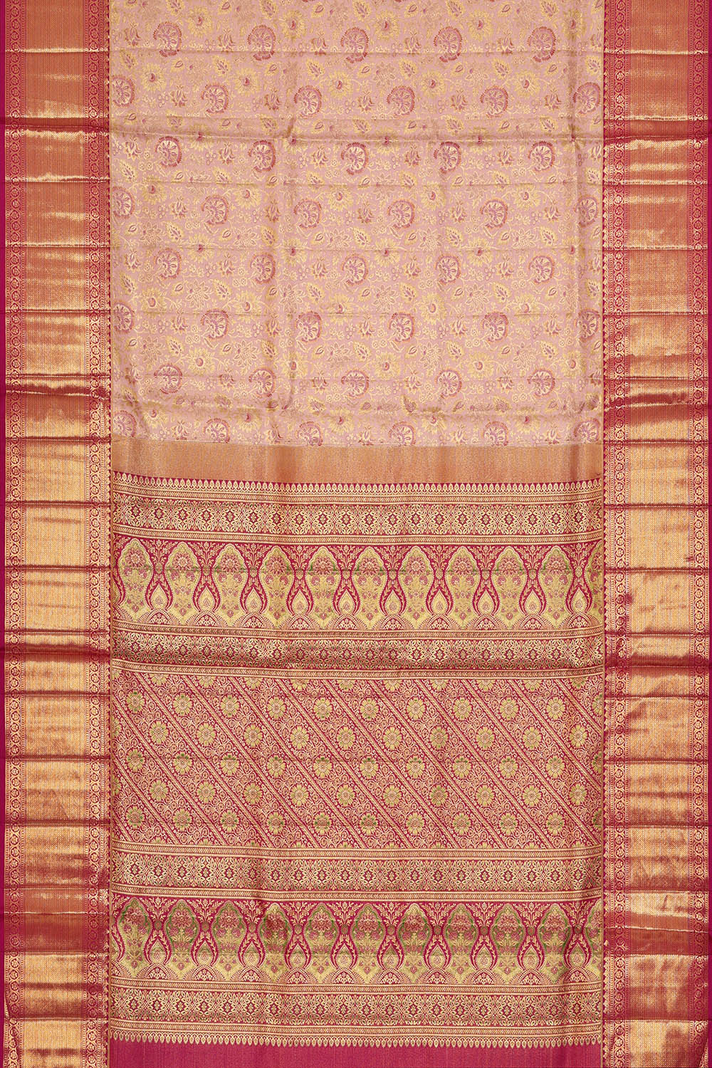 Image of Kanchipattu Pink Brocade Tissue Saree