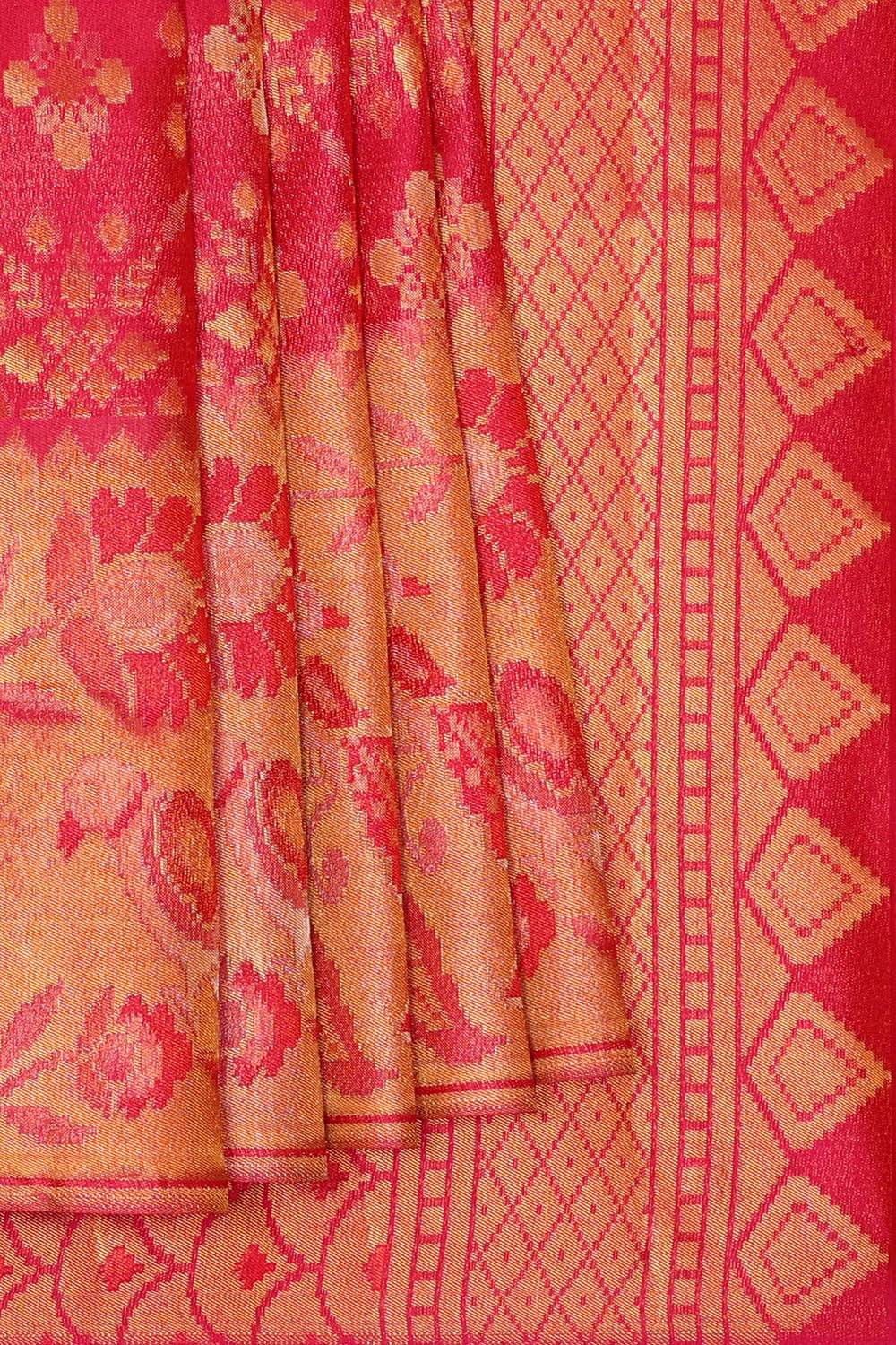 Image of Kanchipattu Fuchsia-Pink Brocade Saree