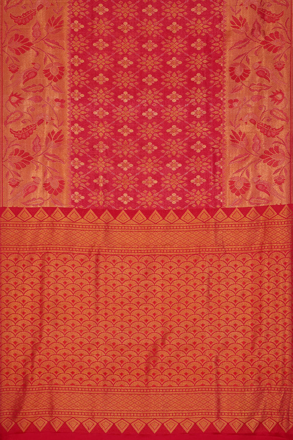 Image of Kanchipattu Fuchsia-Pink Brocade Saree