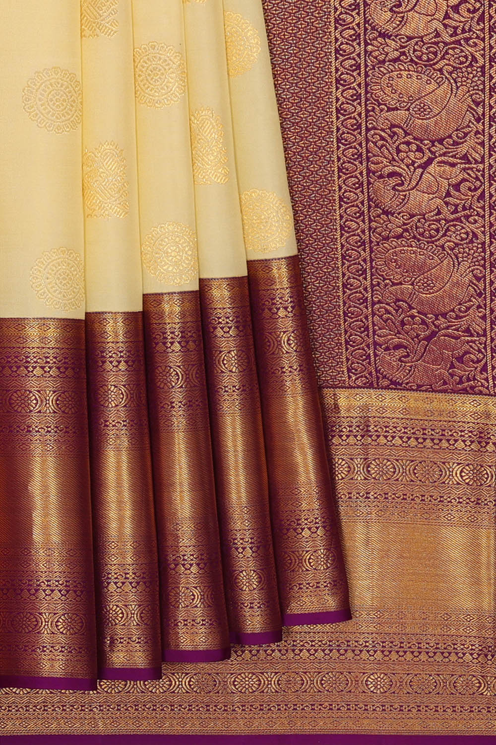 Image of Kanchipattu Cream Saree