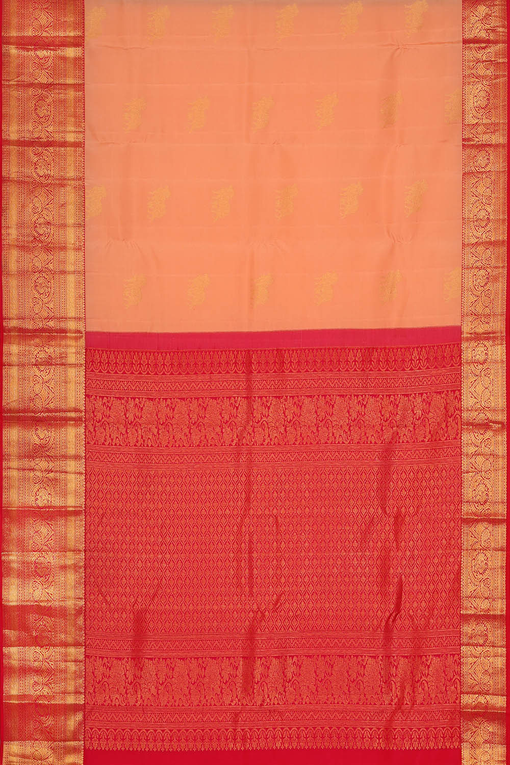 Image of Peach Kanchipattu Saree