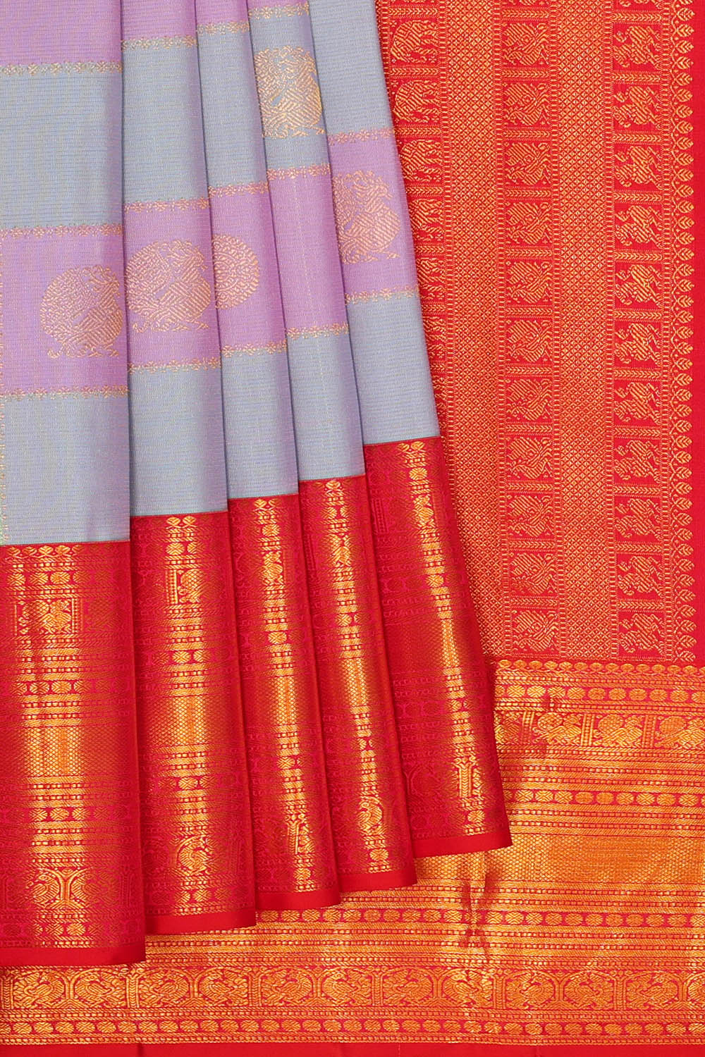 Image of Kanchipattu Multi-Coloured Kattam Saree