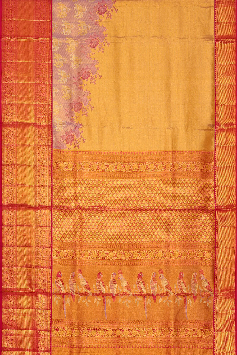 Image of Kanchipattu Purple Tissue Brocade Saree