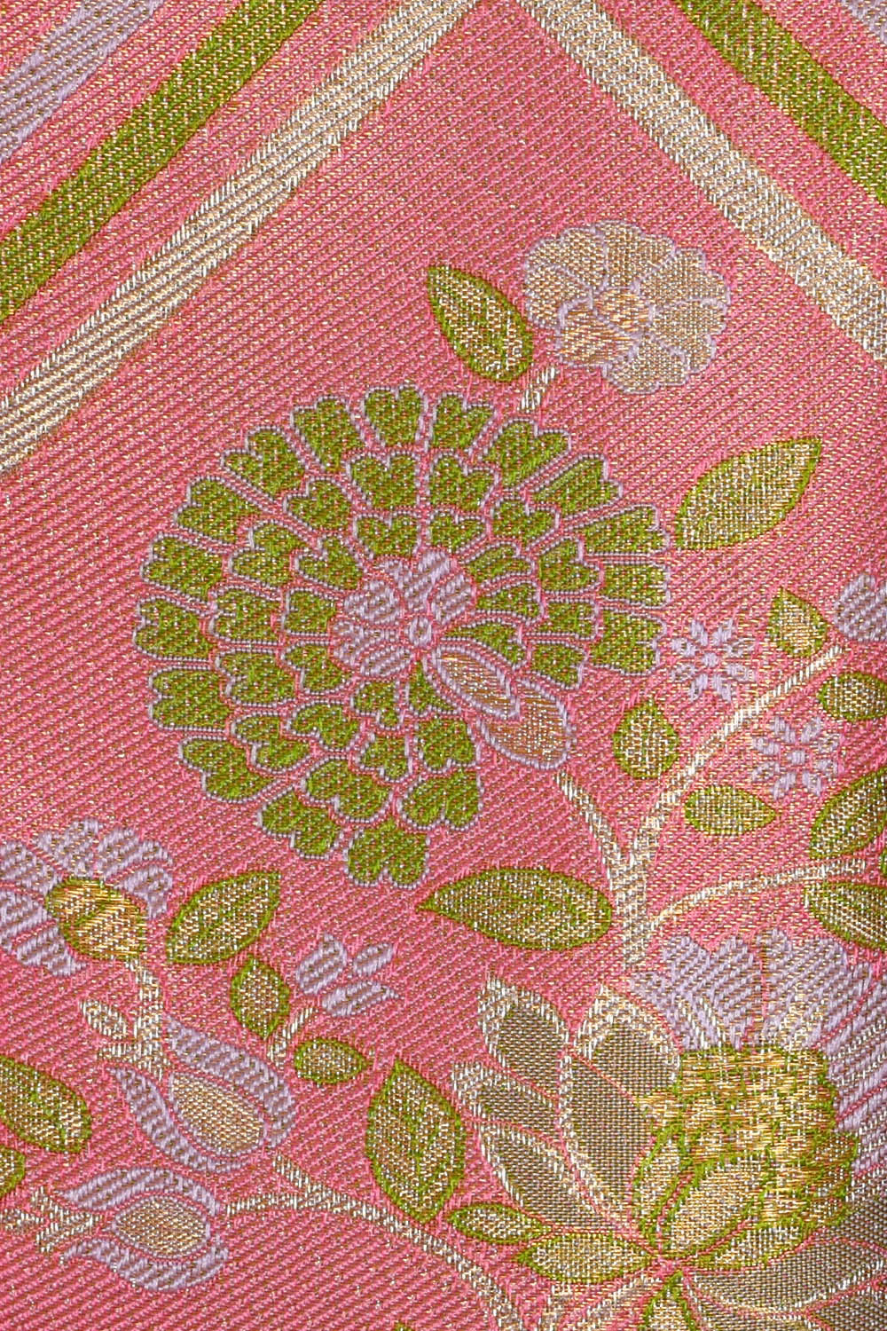 Image of Pink Kanchipattu Tissue Brocade Saree