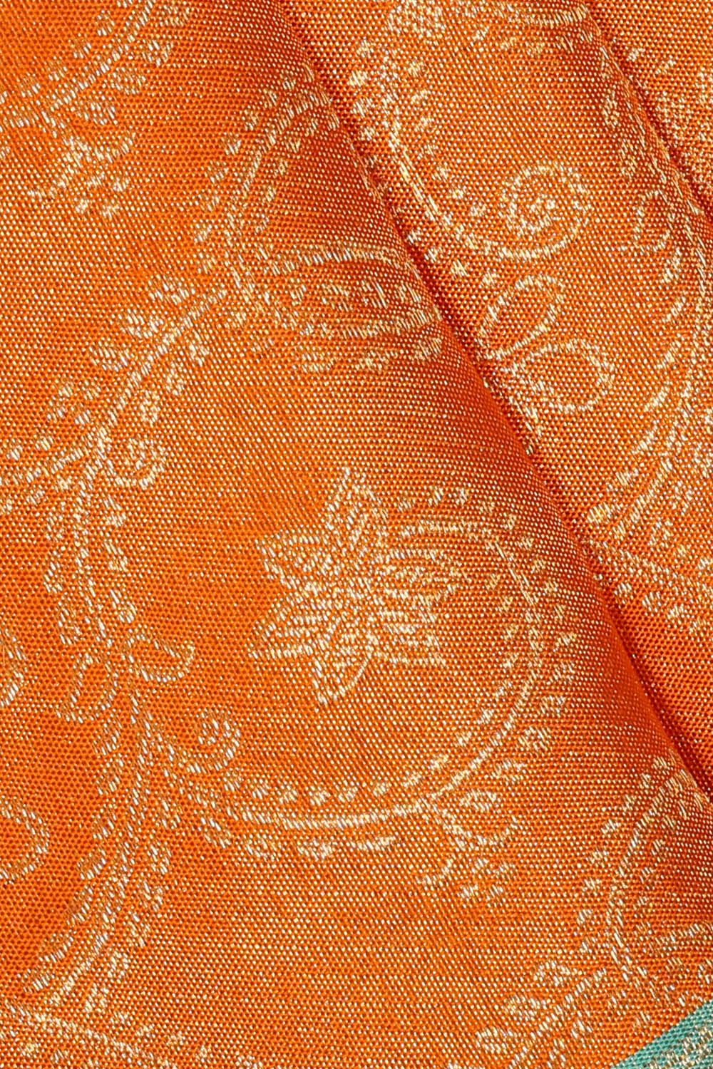 Image of Orange Kanchipattu Brocade Saree