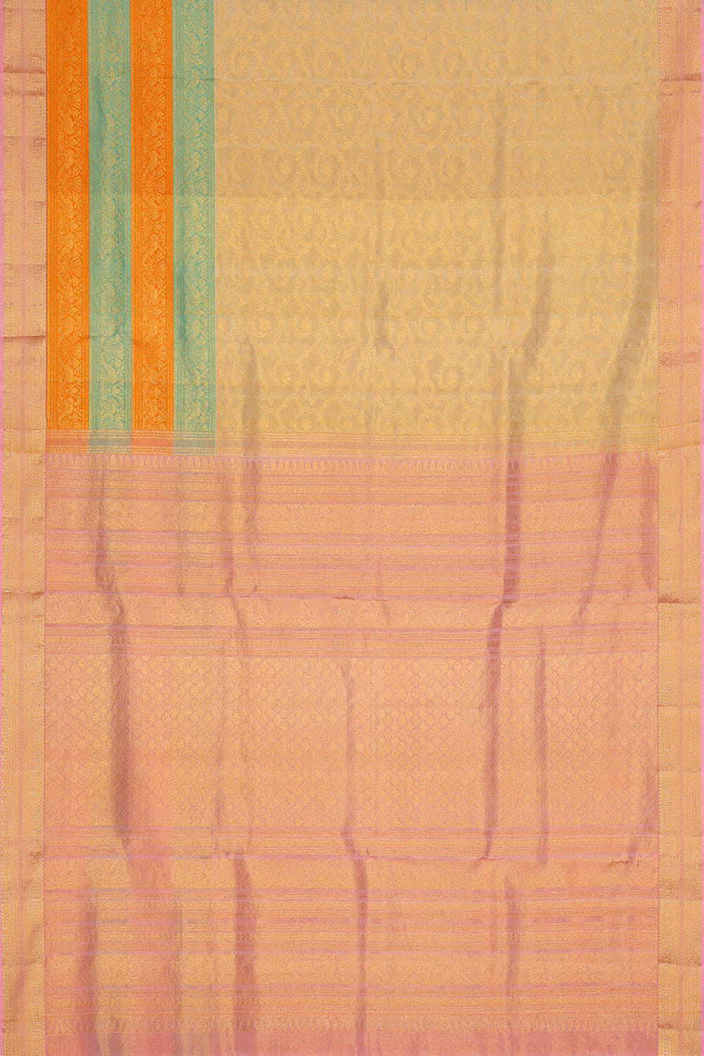 Image of Kanchipattu Cream Brocade Saree