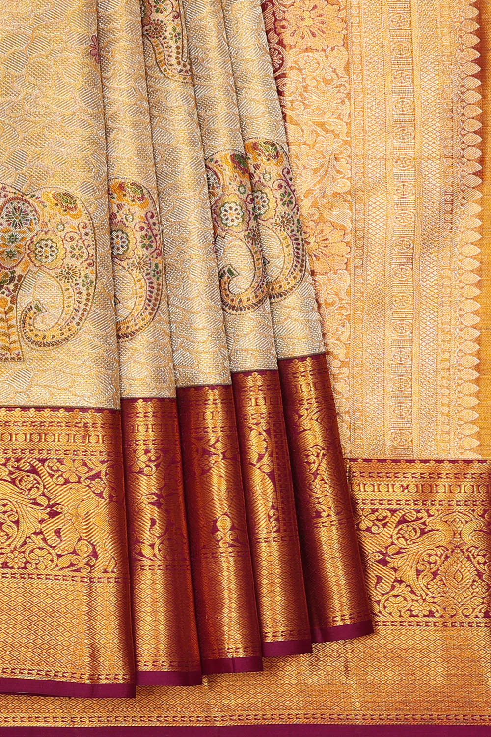 Image of Kanchipattu Gold Tissue Brocade Saree