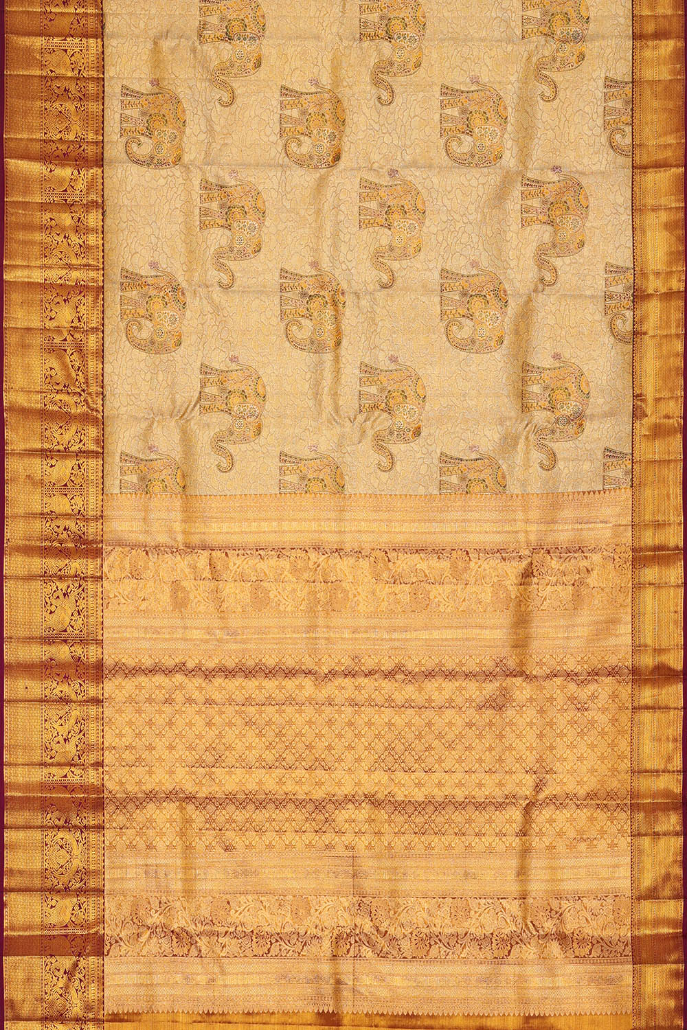 Image of Kanchipattu Gold Tissue Brocade Saree