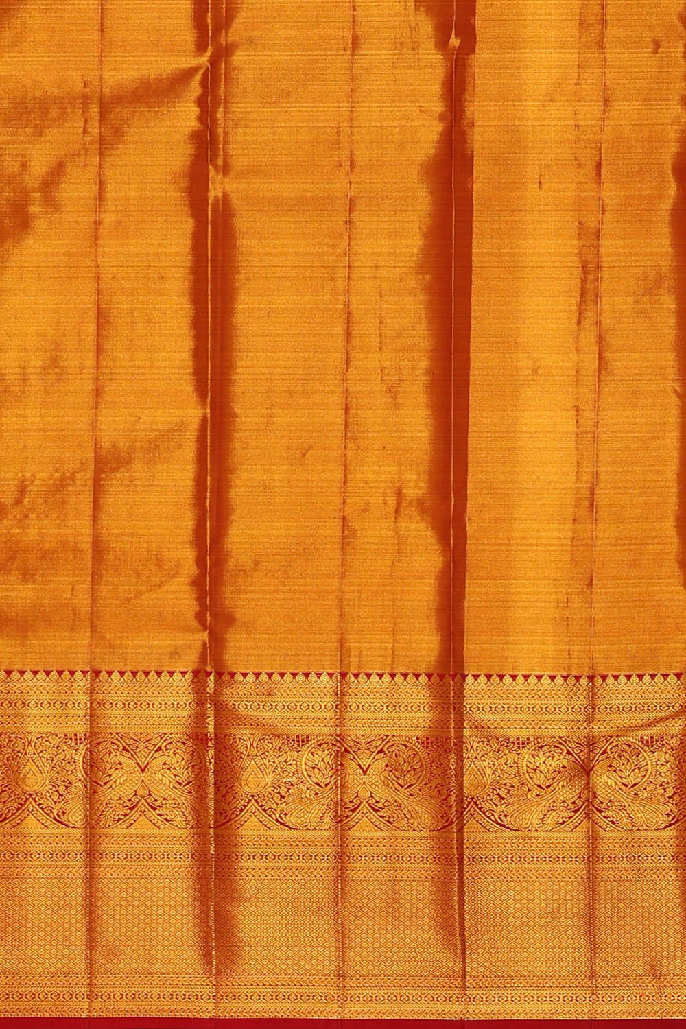 Image of Coral-Pink Kanchipattu Tissue Brocade Saree