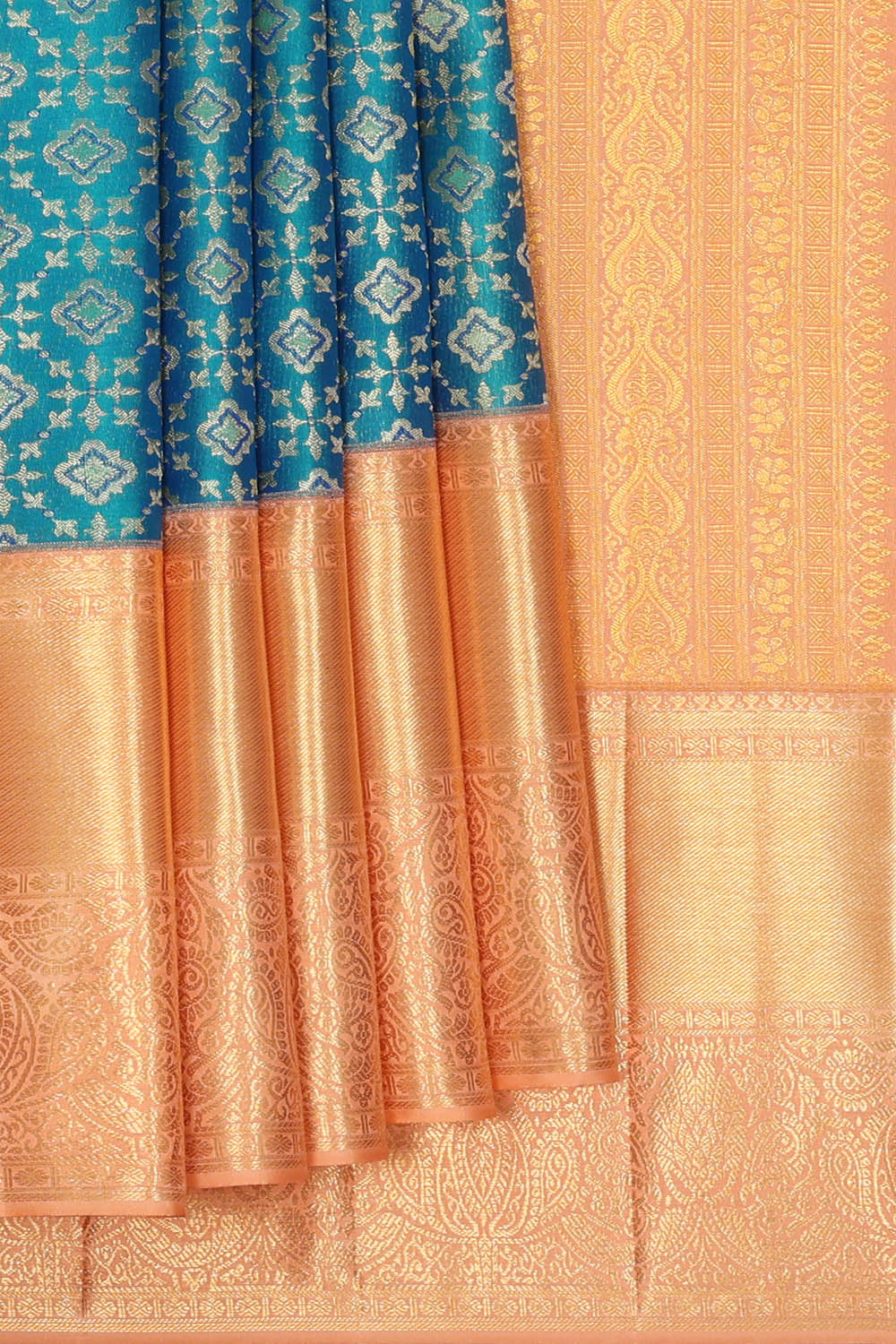 Image of Blue Kanchipattu Brocade Saree
