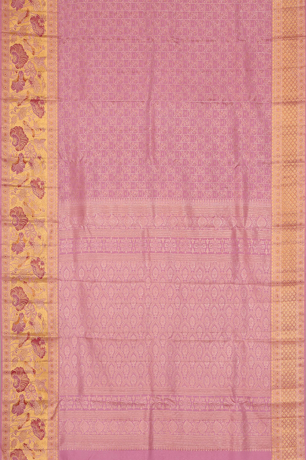 Image of Lavender-Purple Kanchipattu Brocade Saree