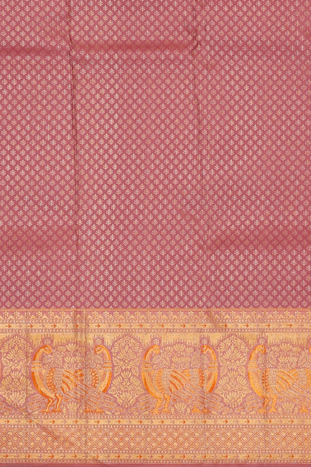 Image of Onion-Pink Kanchipattu Brocade Saree