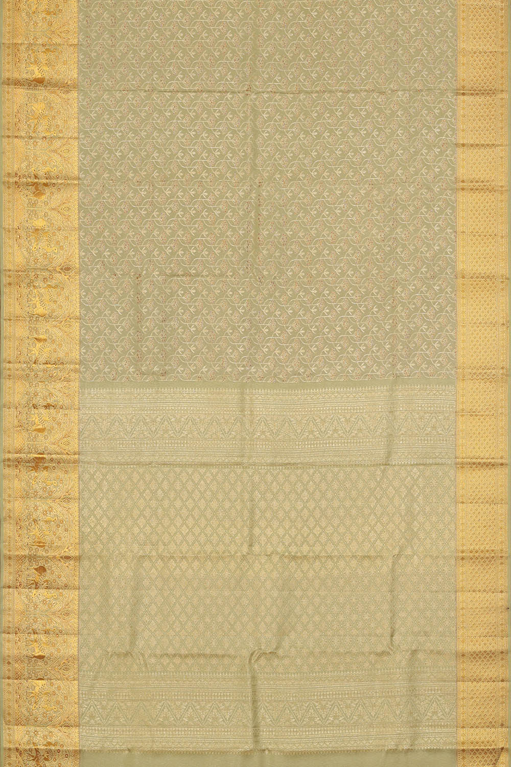 Image of Pastel Green Kanchipattu Brocade Saree