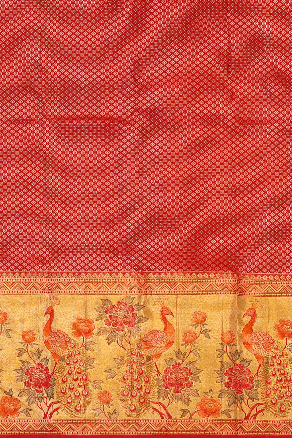 Image of Red Kanchipattu Brocade Saree