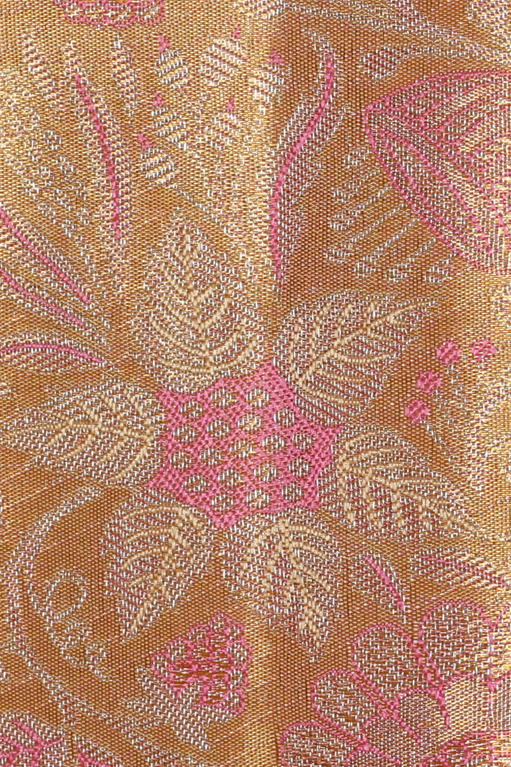 Image of Pink Kanchipattu Tissue Brocade Saree