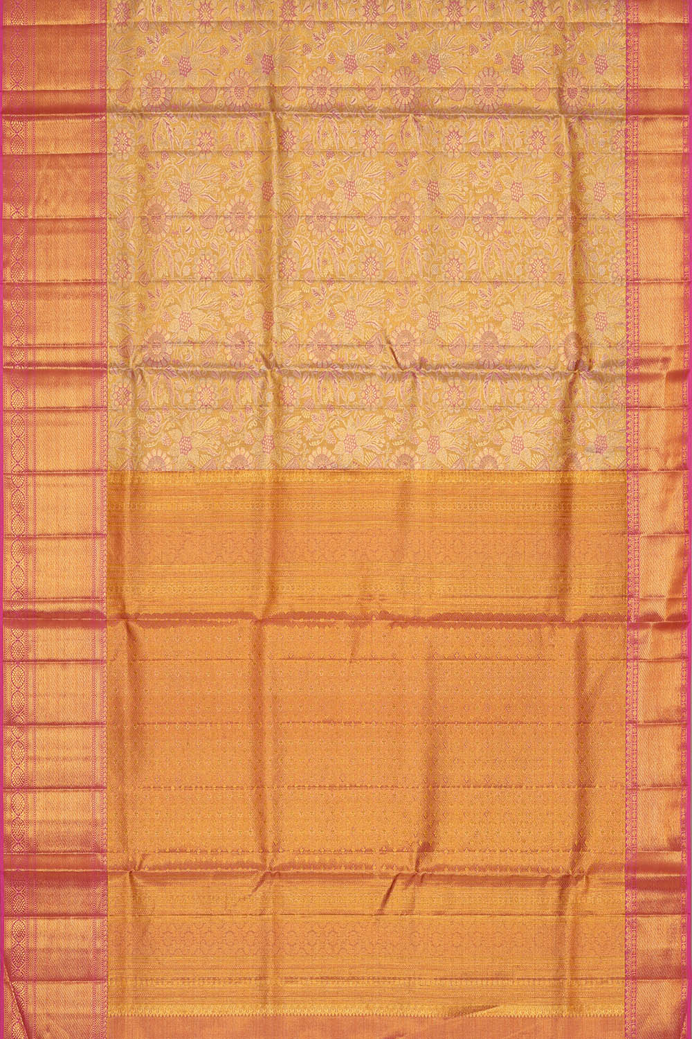 Image of Pink Kanchipattu Tissue Brocade Saree