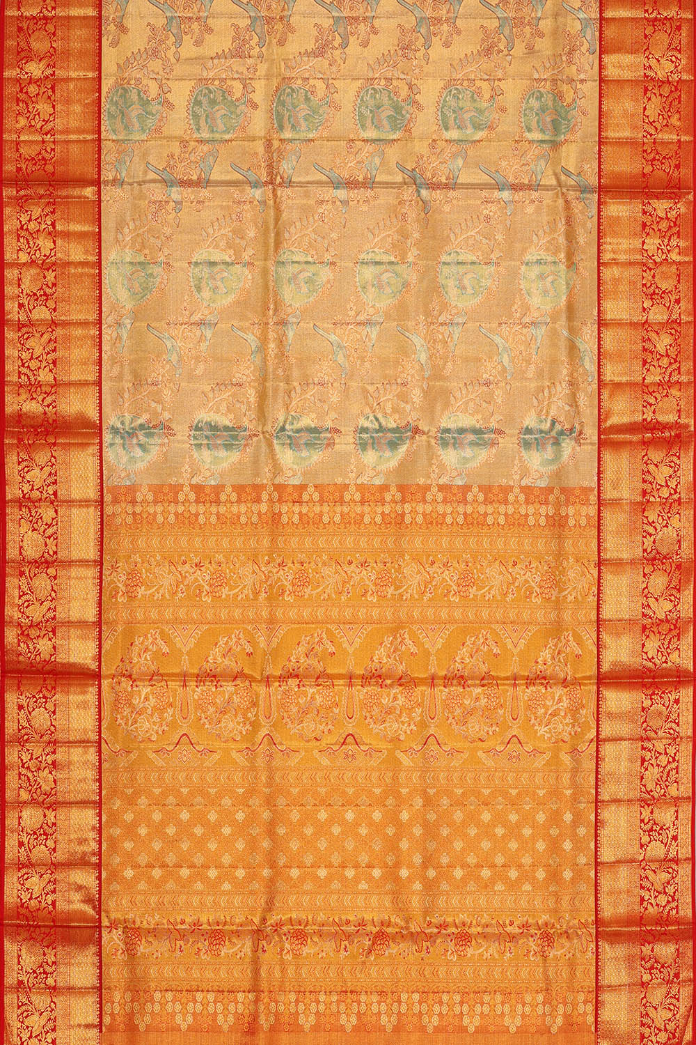Image of Gold Kanchipattu Tissue Brocade Saree