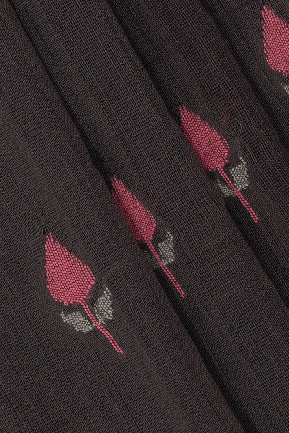 Image of Black Cotton Saree