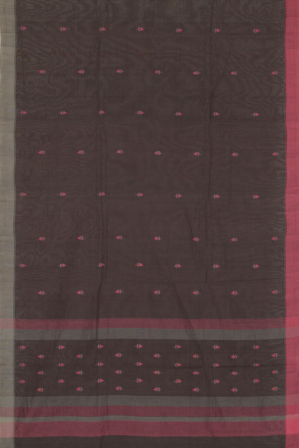 Image of Black Cotton Saree