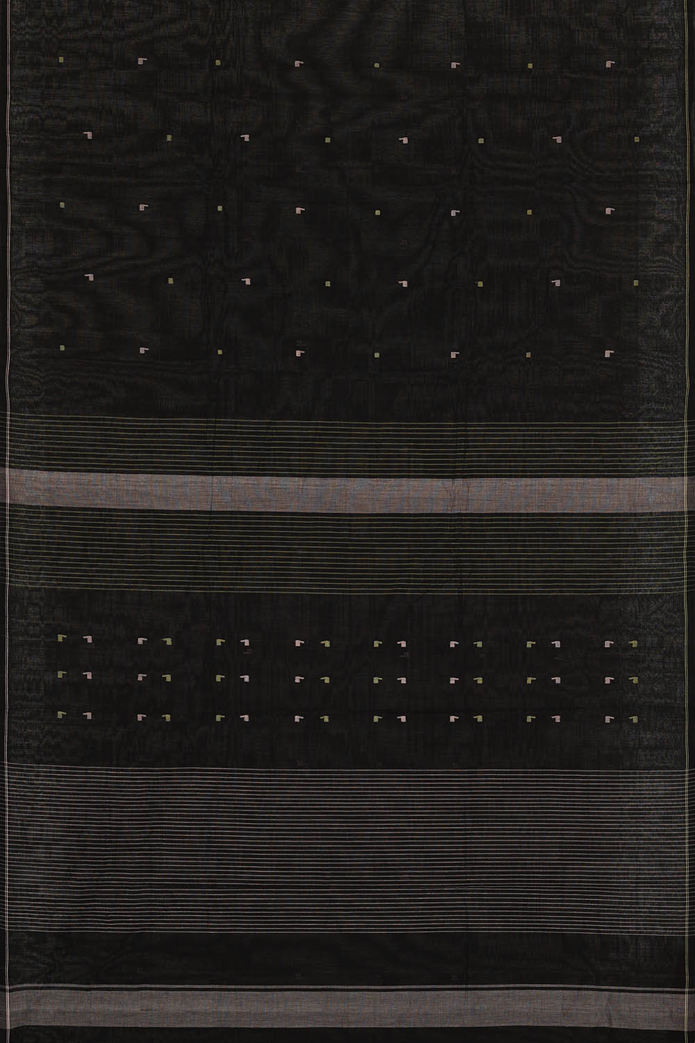 Image of Black Cotton Saree