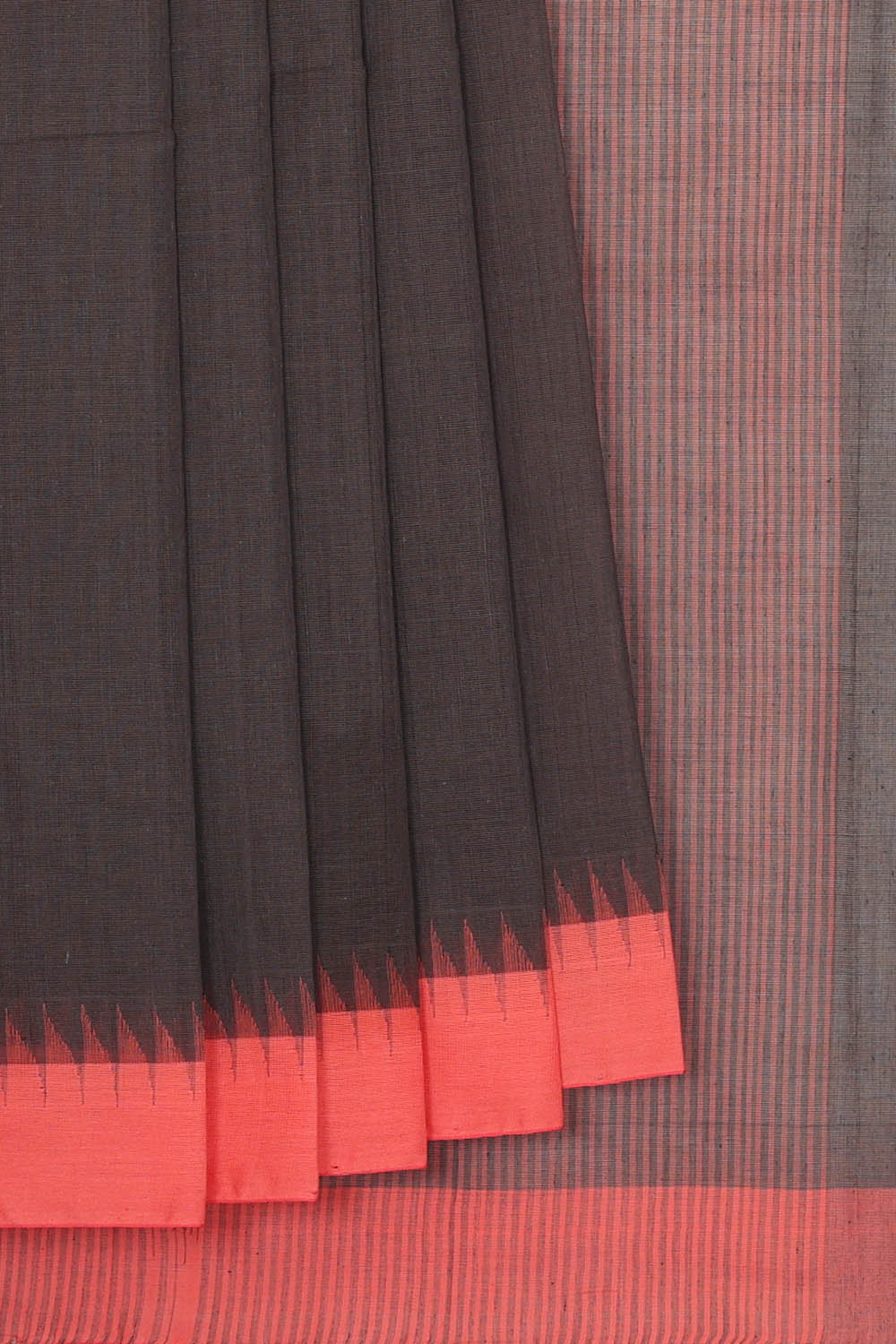 Image of Black Cotton Saree