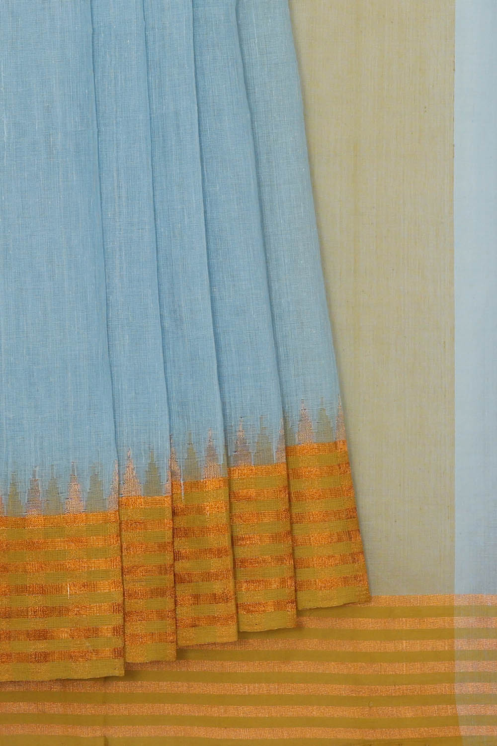 Image of Blue Cotton Saree