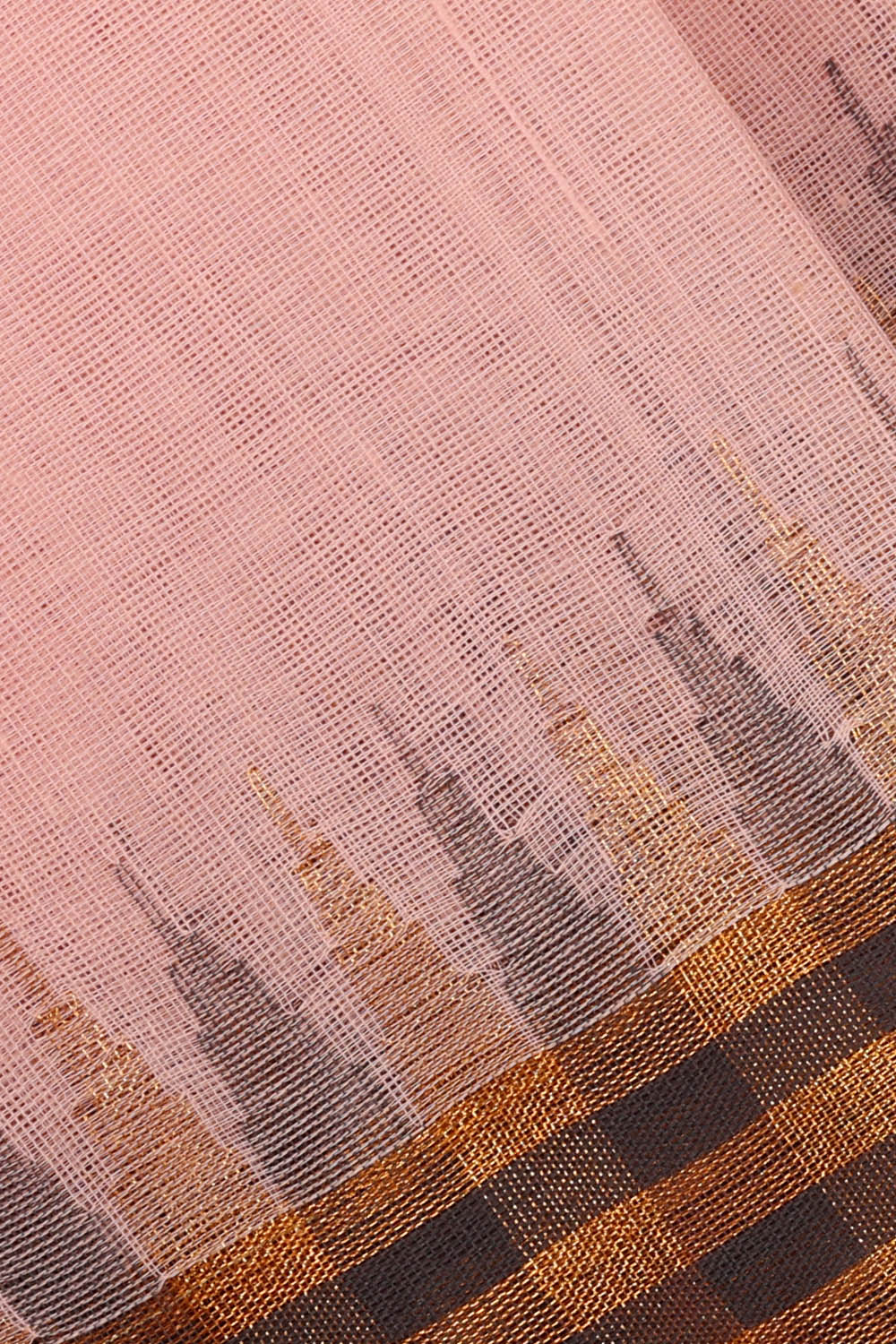 Image of Light-Pink Cotton Saree
