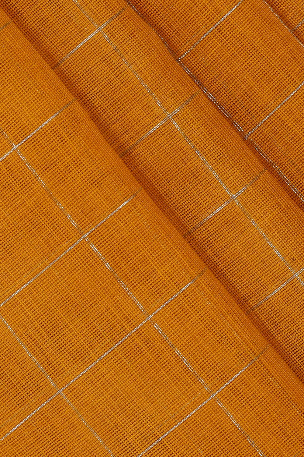 Image of Orange Cotton Saree