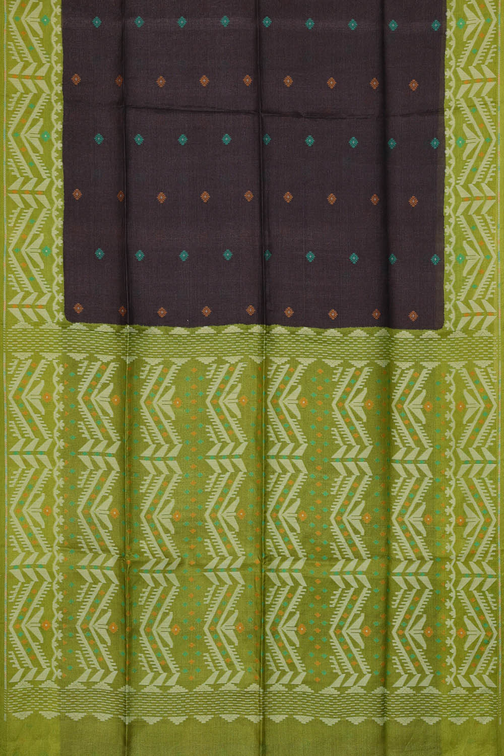 Image of Black Dhakai Tussar Silk Saree