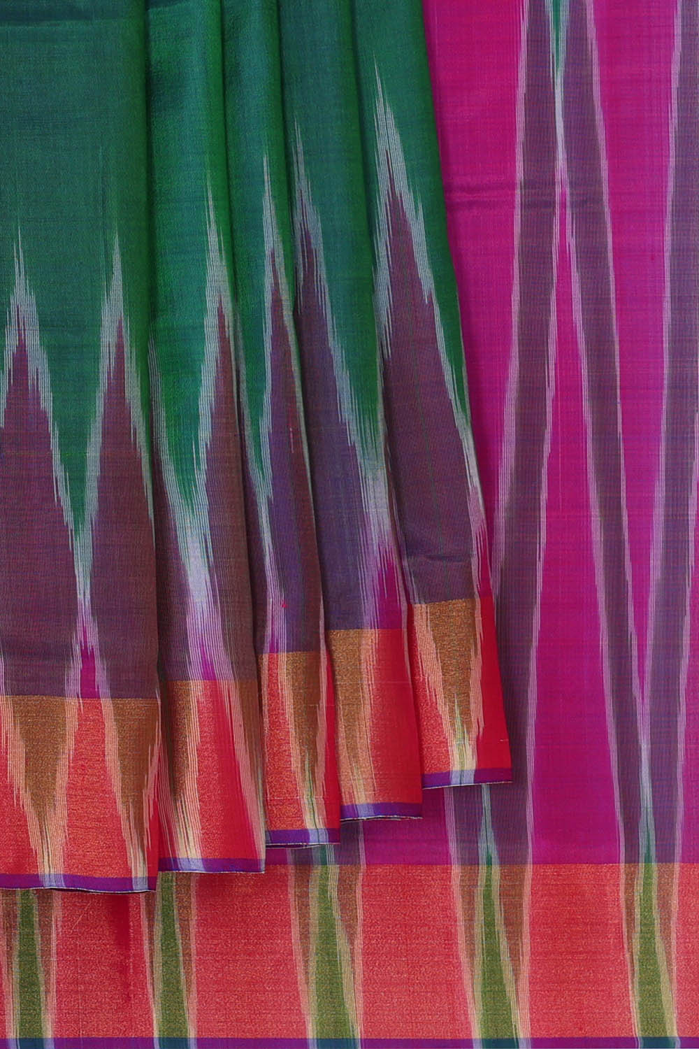 Image of Green Pure Silk Saree