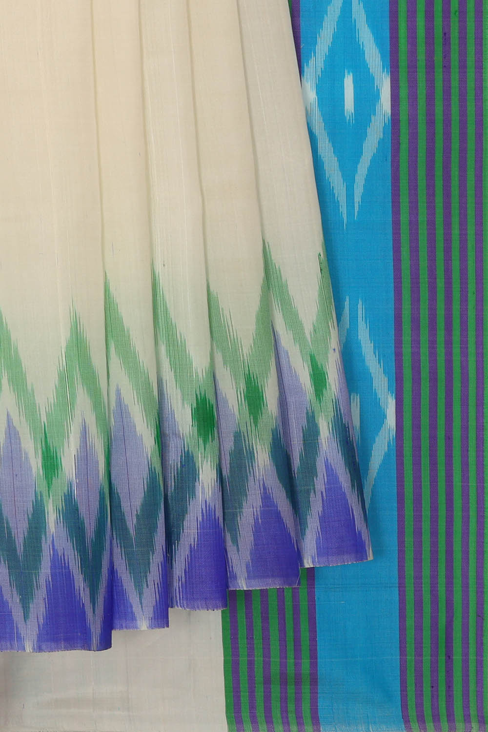 Image of Off-White Pure Silk Saree
