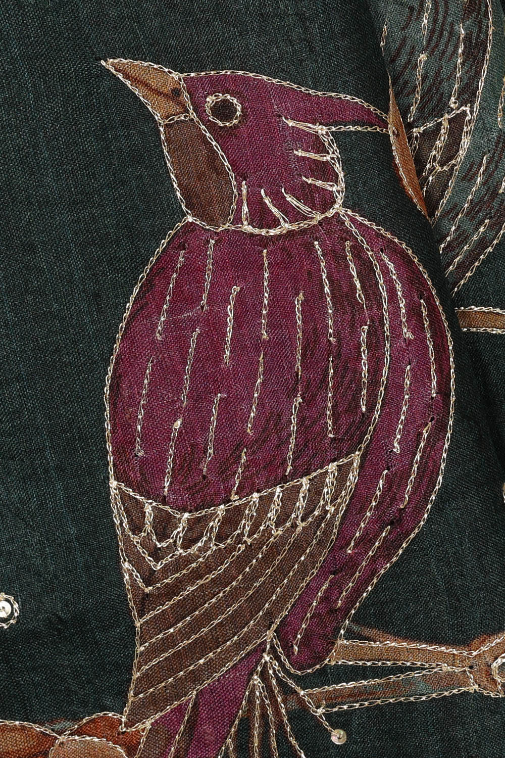 Image of Bottle-Green Tussar Silk Saree