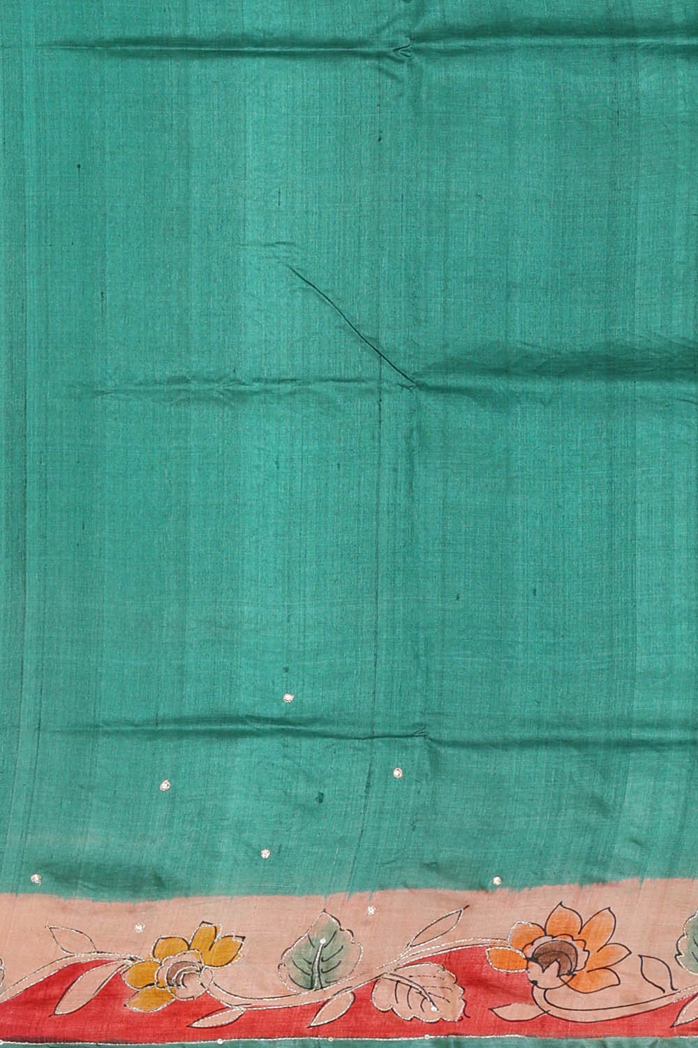 Image of Red Tussar Silk Saree